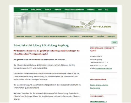 Firmenprofil von: Erbrechtskanzlei Eulberg und Ott-Eulberg in Augsburg