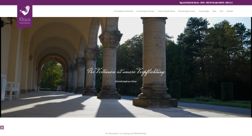 Firmenprofil von: Die letzte Hülle der Erinnerung – Urnenmaterialien beim Bestattungshaus Klaus