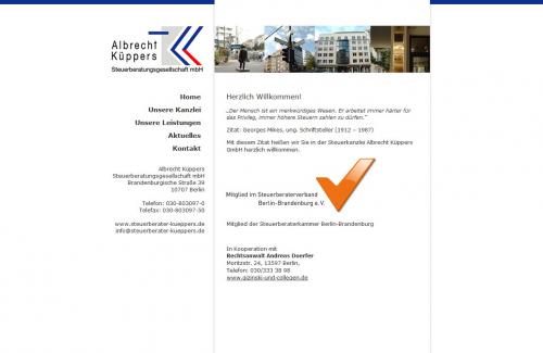 Firmenprofil von: Albrecht Küppers Steuerberatungsgesellschaft mbH, Steuerberater in Berlin