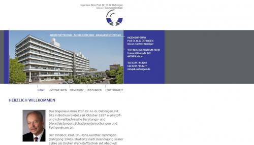 Firmenprofil von: Ingenieur-Büro Prof. Dr. H.-G. Oehmigen in Bochum 