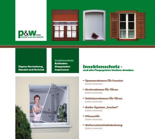 Firmenprofil von: P&W GmbH in Duisburg: Insektenschutz, Rollladen und mehr