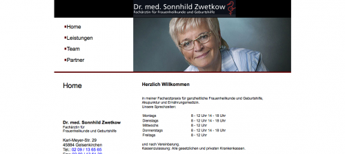 Firmenprofil von: Qualifizierte Fachärztin für Frauenheilkunde in Gelsenkirchen – Dr. Sonnhild Zwetkow