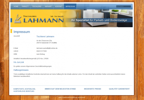 Firmenprofil von: Tischlerei Lahmann in Salzwedel
