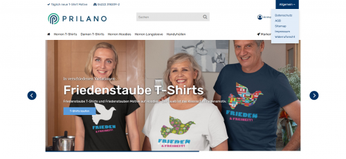 Firmenprofil von: Hochwertige Damen und Herren T-Shirts mit Druck: Prilano Shirtshop