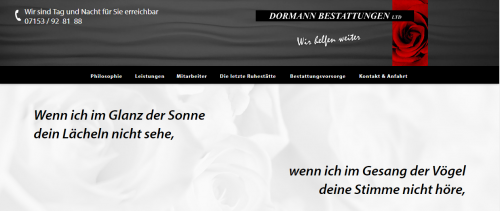 Firmenprofil von: Internationale Beisetzungen aus Wernau: Dormann Bestattungen Limited