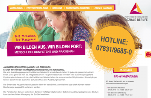 Firmenprofil von: Paritätische Schulen für soziale Berufe gGmbH in Hausach und Offenburg