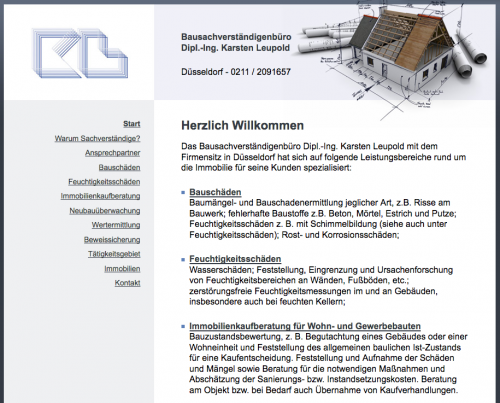 Firmenprofil von: Bausachverständigenbüro Dipl.-Ing. Karsten Leupold in Düsseldorf  Wertermittlung für Immobilien und Grundstücke